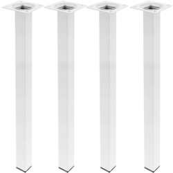 Gambe quadrato. Piedini da tavolo per mobili e scrivania in acciaio bianco 75cm 4-pack - Primematik en oferta