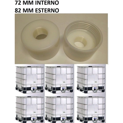 raccordo adattatore per cisterna serbatoio fusto 1000 lt ø 72mm interno X 1' F - FRASC
