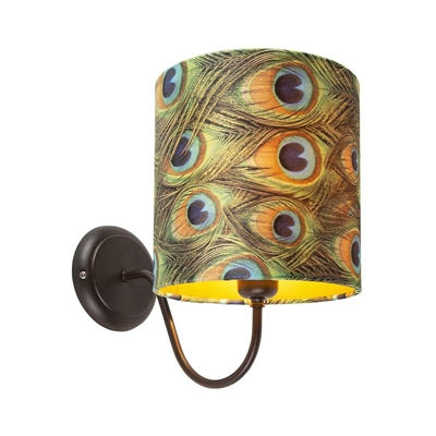 QAZQA Applique - Classico - Metallo,Tessuto - Oro/Marrone/Verde - Tondo Max. 1 x Watt