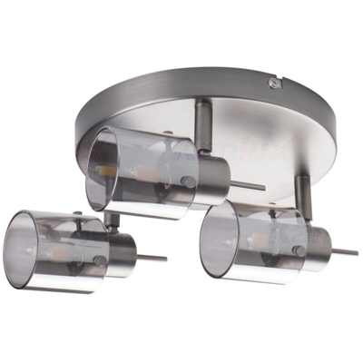 Kanlux - faretto parete eveli 220-240 volt 3 luci tondo CE G9 IP20 argento interno orientabile kan 29102