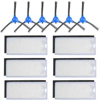 Asupermall - Accessori per aspirapolvere Eufy RoboVac 11S, RoboVac 30, RoboVac 30C, RoboVac 17C 12 set (6 spazzole laterali + 6 filtri)