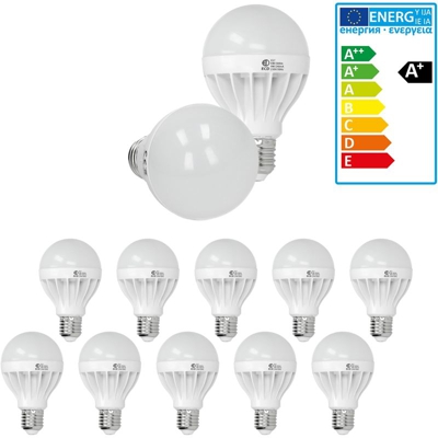 ECD Germany 10 x LED E27 9W Lampada 6000 Kelvin LED Bianco Freddo 584 Lumen 220-240 V Sostituisce una Lampadina Alogena da 60W Lampadine a Risparmio