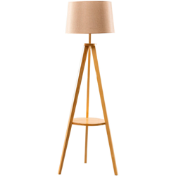 Lampada da terra Ripod Beige Crema Poliestere - Bambù - Sklum en oferta