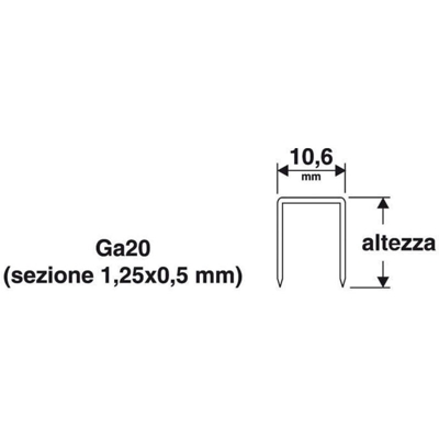 Punti 106x8 mm 8mm 1000pz x puntatrice spillatrice 31va manuale41 1455563 - Valex