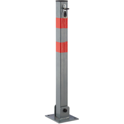 Relaxdays - 2x Set Barre Chiusura, Sbarra Posteggio Pieghevole, Colonna con Strisce di Attenzione, Quadrato, 3 Chiavi, Argento características