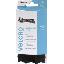 Velcro ® - Fascette a strappo per raggruppare Lato morbido e lato rigido (L x L) 200 mm x 12 mm Nero VEL-EC60466 15 pz. - VELCRO® precio
