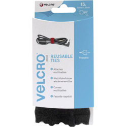 Velcro ® - Fascette a strappo per raggruppare Lato morbido e lato rigido (L x L) 200 mm x 12 mm Nero VEL-EC60466 15 pz. - VELCRO® precio