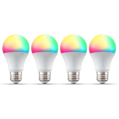 Lampadine LED smart RGB E27, set di 4, luce calda fredda colorata, dimmerabile con lo smartphone, funziona con App per iOS e Android, Amazon Alexa,