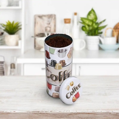 Scatola Barattolo in Latta Con Coperchio Porta Capsule Capsula e Cialde Caffe' - LGVSHOPPING