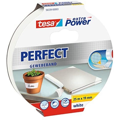 56339-03-01 Nastro in tessuto ® Extra Power Bianco (L x L) 25 m x 19 mm 25 m - Tesa