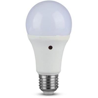 V-tac - Lampadina a LED E27 A60 9W 2700K° con Sensore crepuscolare in Termoplastica