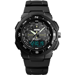 SKMEI 1454 uomini Analogico Digitale vigilanza elettronica di modo casuale Outdoor Sports Maschile Orologio da polso 3 Time Display Allarme precio