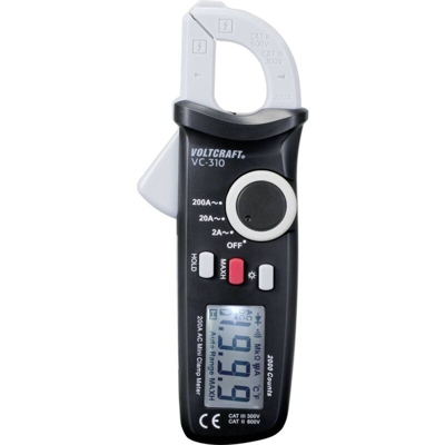 VOLTCRAFT VC-310 Pinza amperometrica digitale CAT II 600 V, CAT III 300 V Display (Counts): 2000