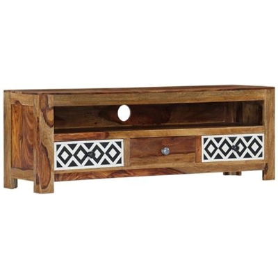 Mobile Porta Tv 120x30x40 Cm In Legno Massello Di Sheesham
