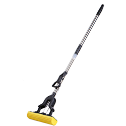 Asupermall - Manico mop in acciaio inossidabile nero (mop spugna giallo / grigio spedizione casuale) precio