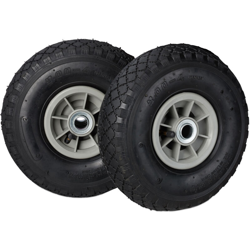 Relaxdays - Set da 4 Ruote 3.00-4 per Carriola, ad Aria, 260x85 mm, Cerchione in Plastica, max 80 kg, Nero-Grigio en oferta