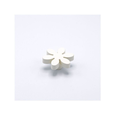 Pomolo a forma di fiore di colore bianco in goffrato fine 56x24mm - 415 Flower - POLIDEAS