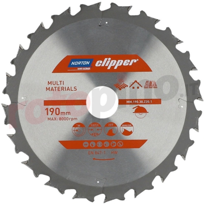 Norton - Lama per sega circolare 190x30mm