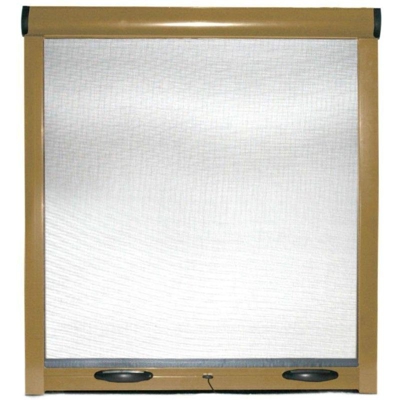 Jesolo - Zanzariera Universale A Rullo Regolabile Per Finestra, telaio in alluminio, Colore Oro [Colore - Oro, Misure - 140 x 170 cm] - EGLEMTEK