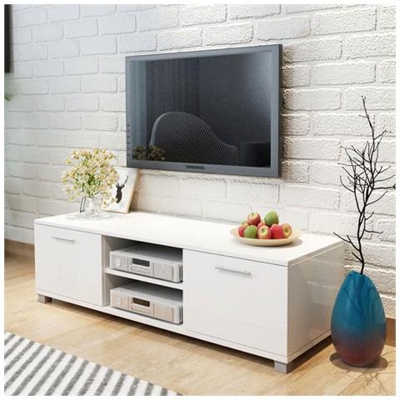 Mobile Tv Bianco Laccato Lucido 120x40,3x34,7 Cm