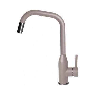 Miscelatore Monocomando con canna girevole e doccetta estraibile Dora Plus 20x38 cm Granitek Tortora 43