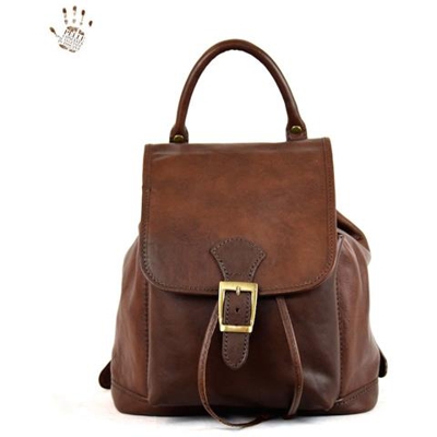 Zaino Donna In Pelle Colore Moro - Pelletteria Toscana Made In Italy - Linea Prestige