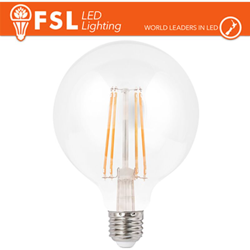 lampada globo led filamento 125 mm 220-240 volt 300° 6 watt A+ CE E27 bianco caldo no trasparente lif flfcg1256w27k27 - FSL en oferta