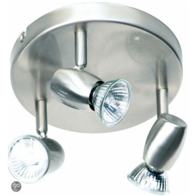 Applique faretto soffitto triplo spot acciaio satinato lampade soffitto gu10 - RANEX