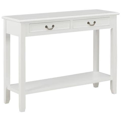 Tavolo Consolle Bianco 110x35x80 Cm In Legno