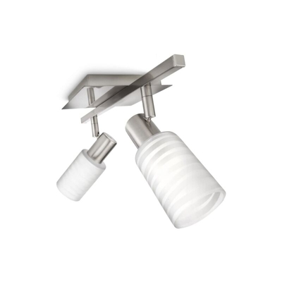 Kauri Kauri - Barra spot 2 luci in acciaio spazzolato e vetro - PHILIPS