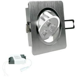 1 x Faretto LED da Incasso 9W 230V Quadrato 140 x 140 mm 668 Lumen Bianco Freddo 6000K Orientabile a 30 ? IP44 Faretti Piatti Quadrati Lampadine Spot en oferta