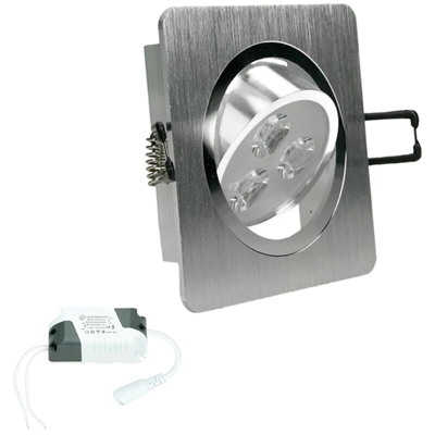 1 x Faretto LED da Incasso 9W 230V Quadrato 140 x 140 mm 668 Lumen Bianco Freddo 6000K Orientabile a 30 ? IP44 Faretti Piatti Quadrati Lampadine Spot