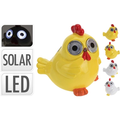 Lampada Solare Pulcino Resina 10X10X12Cm Luce Led Giardino Esterno - PERAGASHOP