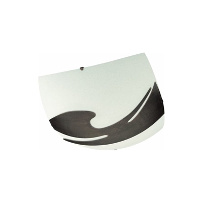 RIHANNA RIHANNA - Plafoniera - Quadrata vetro bianco con decoro rame - 42 cm - MASSIVE