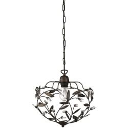 Baptiste Baptiste - Sospensione a palla con decorazione floreale in matallo marrone spazzolato - MASSIVE en oferta