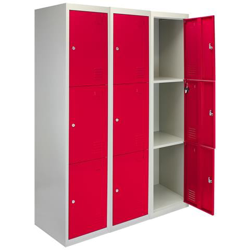 Imagen de 3 Armadietti Con 3 Porte Rosse Da Montare In Acciaio Per Scuole Palestre E Spogliatoi al mejor precio 3 Armadietti Con 3 Porte Rosse Da Montare In Acciaio Per Scuole Palestre E Spogliatoi precio
