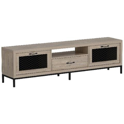 Mobile Porta Tv Zeus Moderno - Con Ante, Ripiani, Cassetto - Da Salotto - Nero In Legno, 180 X 35 X 49 Cm precio