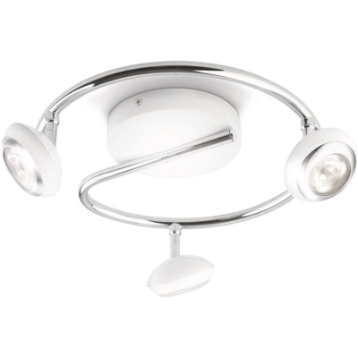 LM Spot LM Spot 3 luci LED a forma di spirale in metallo bianco con dettaglio cromo - PHILIPS