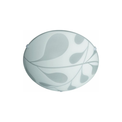 Tessa Tessa - Plafoniera in vetro satinato bianco foglie stilizzate diam. 30 cm - MASSIVE en oferta