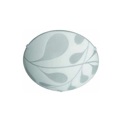 Tessa Tessa - Plafoniera in vetro satinato bianco foglie stilizzate diam. 30 cm - MASSIVE