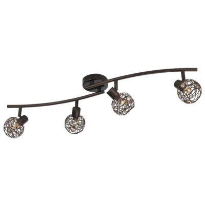 Massive - Hosta - Barra doppia spot 4 sfere marrone anticato