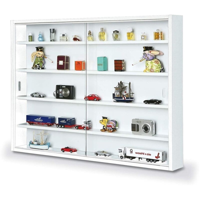 vetrina con ripiani interni, cm 10 x 60 x 80, colore bianco - Dmora