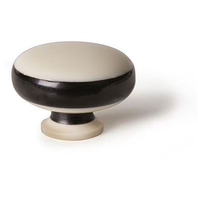 Pomolo etnico, Resina, Avorio/Nero, Diametro 38 mm. Marchio - REI
