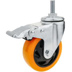 Rotelle pivotanti ruote industriale di poliuretano com freno 75 mm M12 - Primematik en oferta