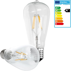 ECD Germany Set 5 x Lampadina a LED Filamento E27 Edison - 4W - 145 mm - 408 lumen - Angolo del Fascio di 120 ? - CA 220-240 V - Lampada a características