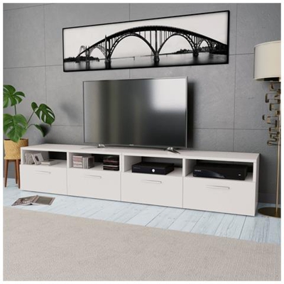 Mobile Porta Tv 2 Pz In Truciolato 95x35x36 Cm Bianco