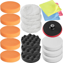 Set di spugne per lucidatura da 18 pezzi - tamponi lucidatura, tamponi per lucidare auto - bianco - TECTAKE características