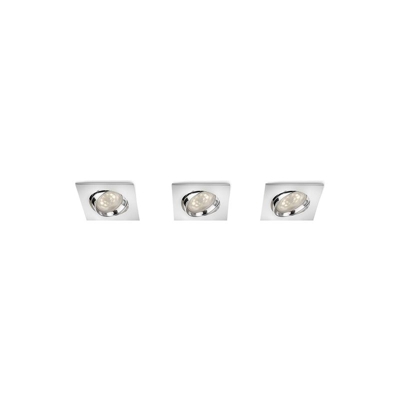 Philips - LM Spot LM Set 3 spot incasso quadrati LED alluminio cromo 10 cm