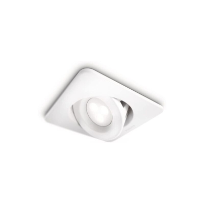Philips - Spot da incasso singolo quadrato orientabile alluminio bianco - 1 High PowerLED 7,5W