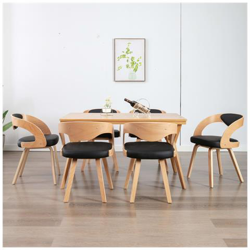 Sedie Da Pranzo 6 Pz Nere In Legno Piegato E Similpelle en oferta